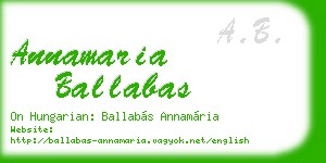 annamaria ballabas business card