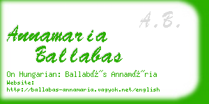 annamaria ballabas business card